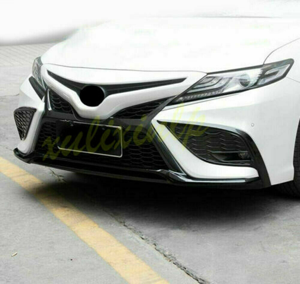 For 2021-2023 for Toyota for Camry SE XSE Front Bumper Molding Gloss Black Cover Trims