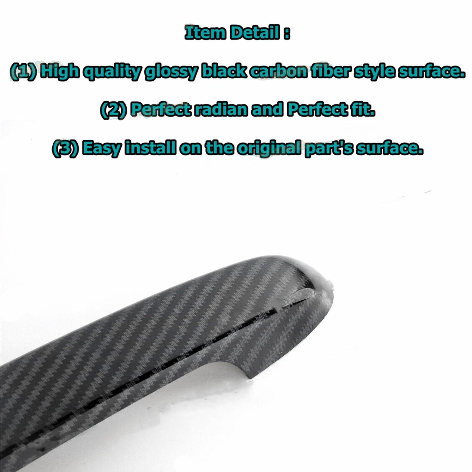 Shiny Carbon Fiber Cover Trim for 2022 for Subaru WRX Sedan Side Handle