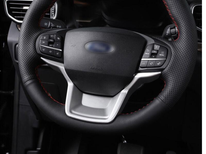 Steering Wheel Sheet Cover Trim 1PCS Fit for Ford Explorer 2020-22 Matte Silver