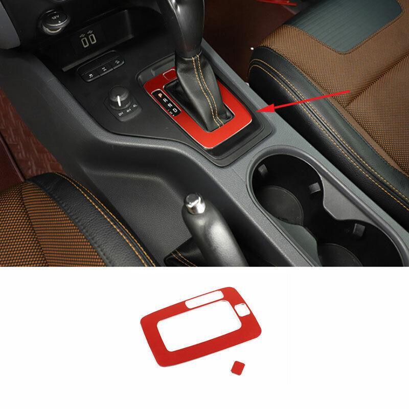 Red Aluminum Central Console Gear Shift Panel Trim for Ford Ranger 2015-2022