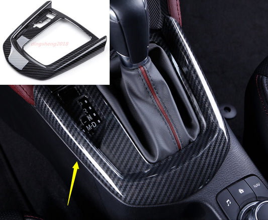 1P Carbon Fiber Interior Gear Shift Frame Cover Trim for Mazda CX-3 CX3 2016-18