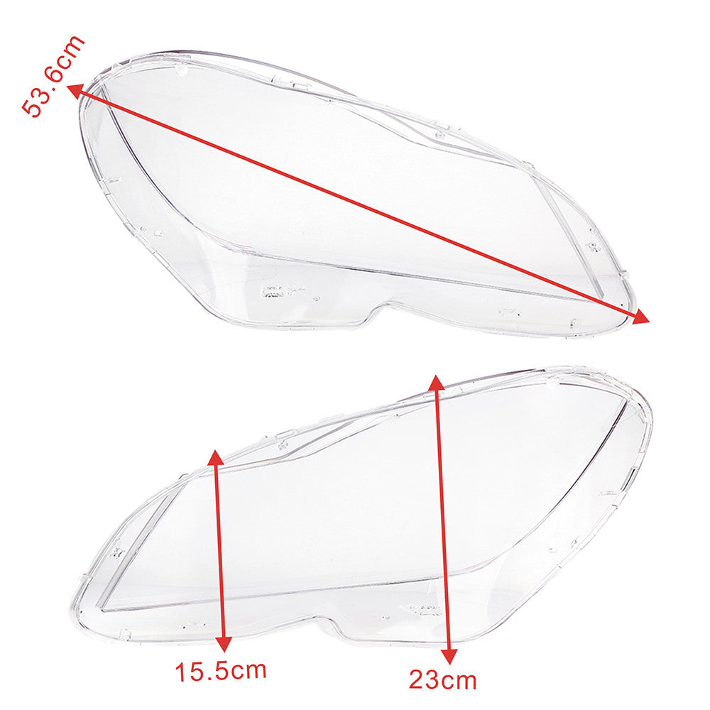 2-Piece Transparent Headlight Lens Cover for Mercedes-Benz C-Class W204 (2011-2013)