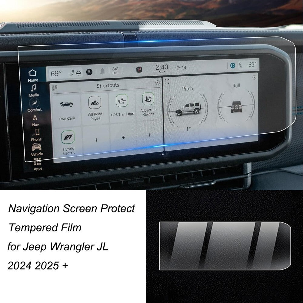 Car Dashboard Navigation Screen Protective Film for Jeep for Wrangler JL 2024 2025+
