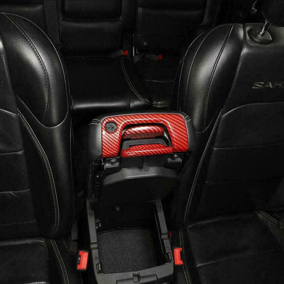 Suitable for 2018-2023 for Jeep for Wrangler JL Red Carbon Console Armrest Box Switch Cover Trim