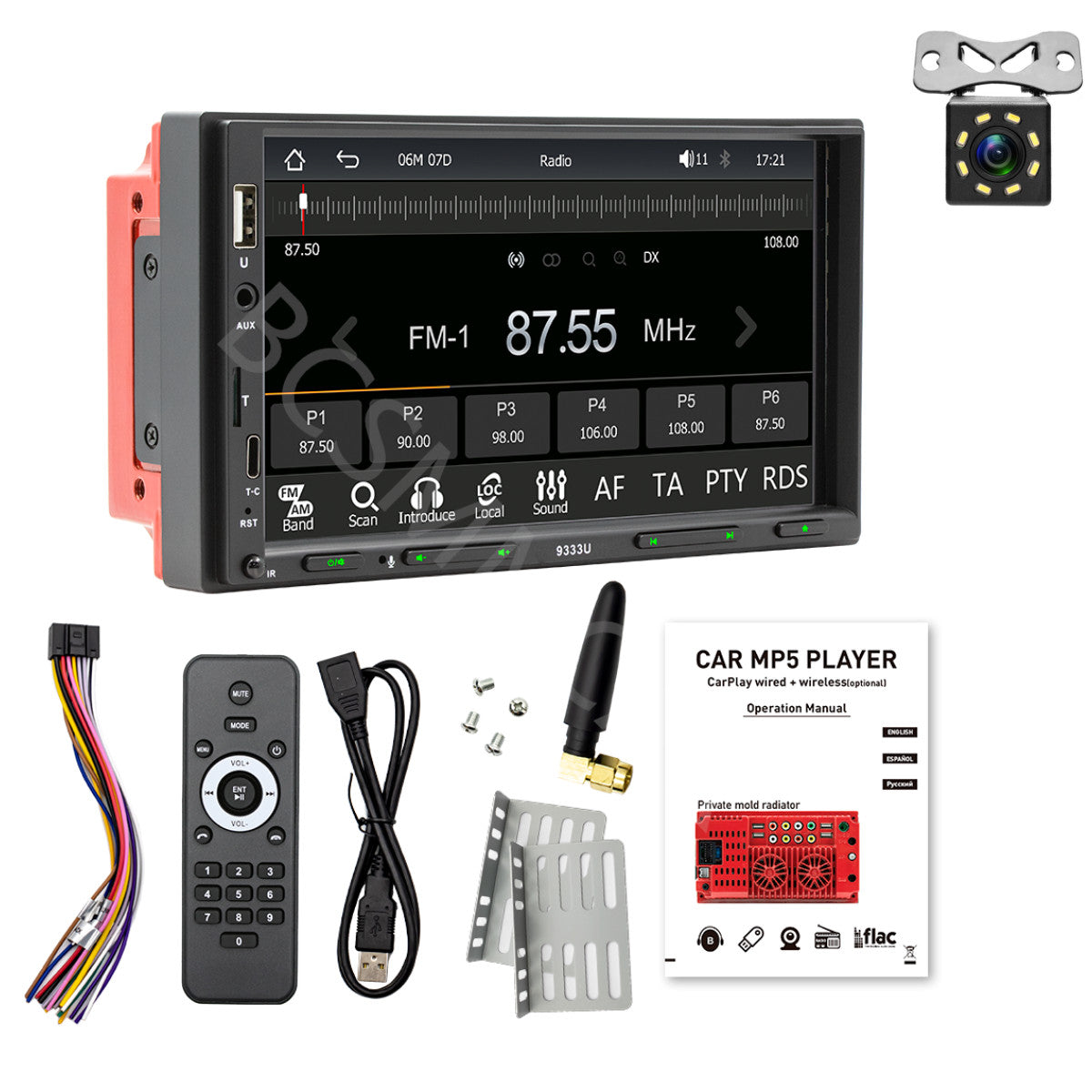 7 Double 2 DIN Car Stereo Radio MP5 Touch Screen Bluetooth FM USB Mirror Link