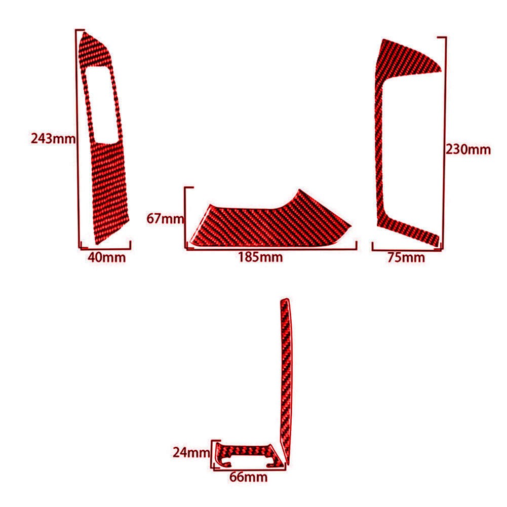 5X Red Carbon Fiber Driver Side Air Vent Trim For Silverado for GMC for SIERRA 2014-18