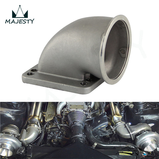 76mm 3 Vband 90 Degree Cast Steel Turbo Elbow Adapter Flange For T3 T4 Turbo
