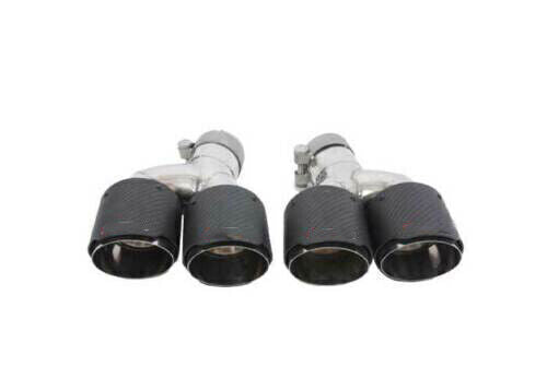 for Cadillac CT5 2020-24 Carbon+Stainless Rear Exhaust Muffler Tip Tail Pipe 2X