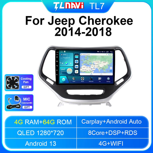 for Jeep Cherokee 2014-2018 CarPlay Car Radio Multimedia GPS Stereo Video Player