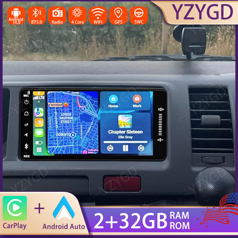 for Toyota Hiace 2004-2019 Android Auto CarPlay 7inch Car Radio Stereo GPS Wifi