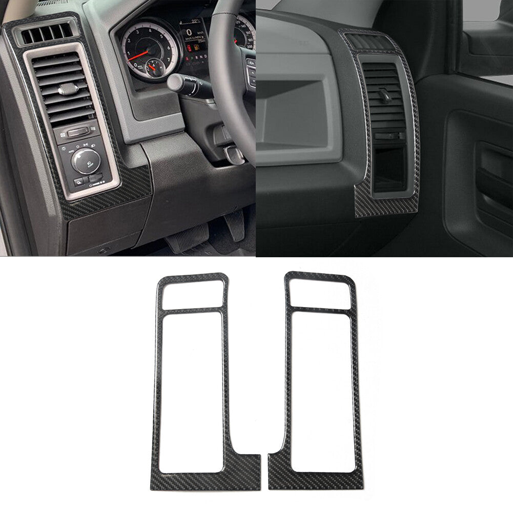 2Pcs Carbon Fiber Side AC Air Vent Cover Trim for Dodge for RAM 1500 2009-2012