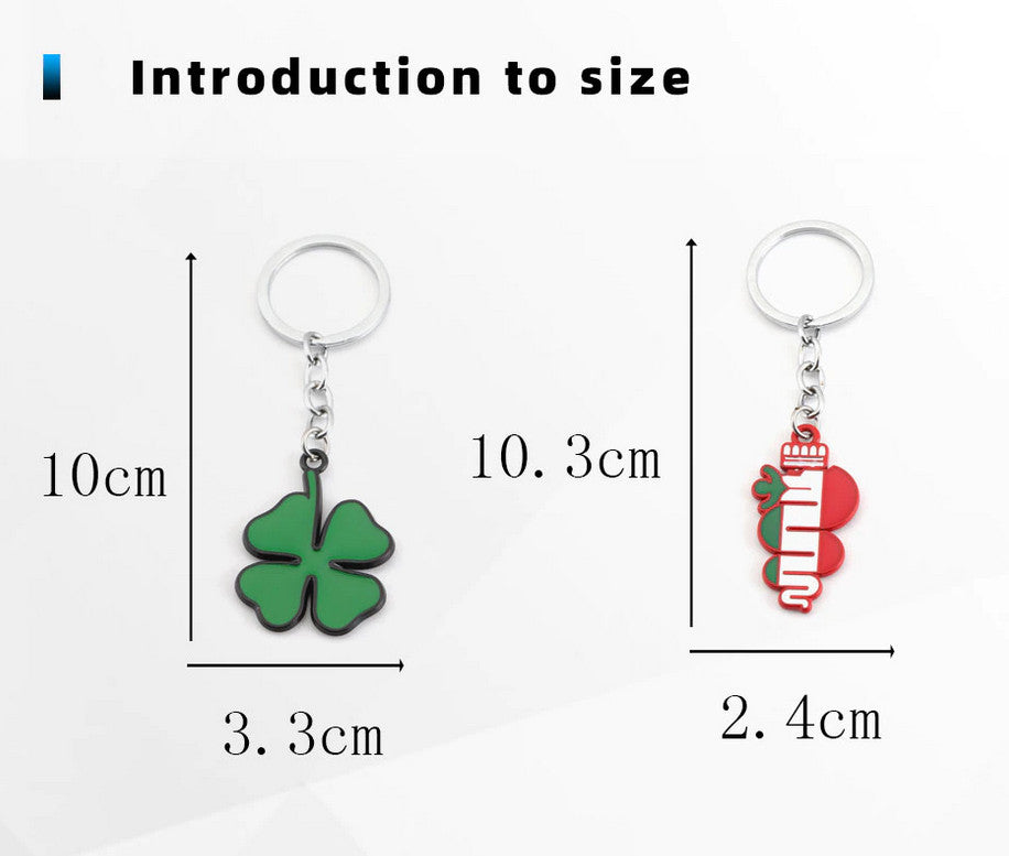 Silver Italian flag keychain/metal key ring for Alfa Romeo Giulietta Giulia Mito