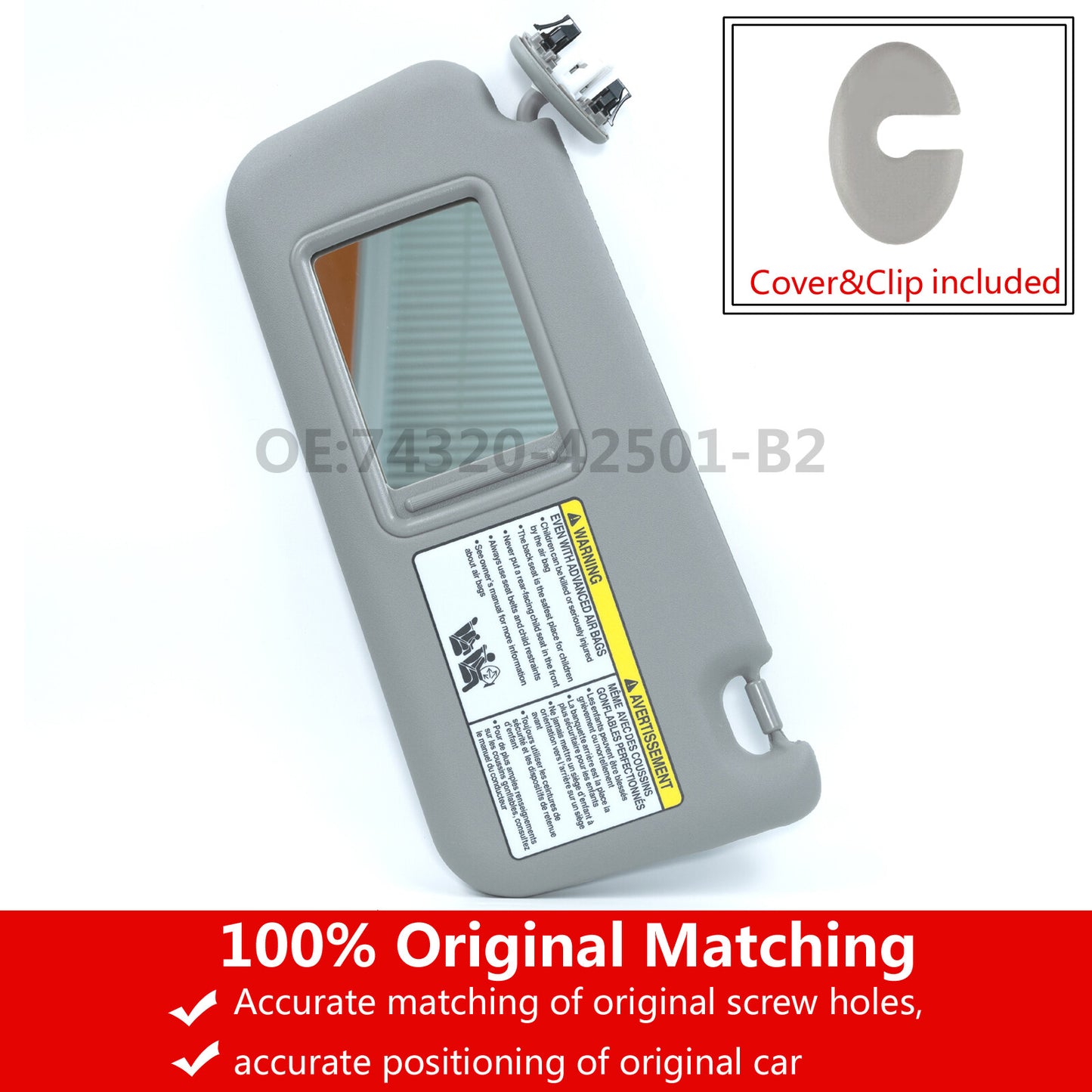 OE STYLE Driver Side Sun Visor ForToyota RAV4 2006~12 Left Gray Shade Shield ??