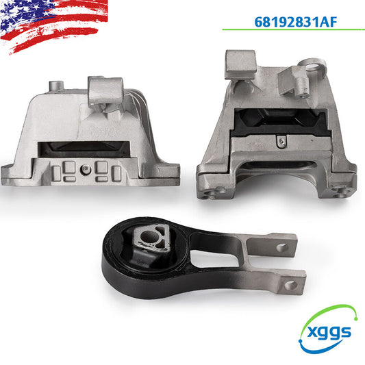 3-piece set for complete engine, motor, and transmission installation for Jeep Cherokee 2.4L 2014-2019.