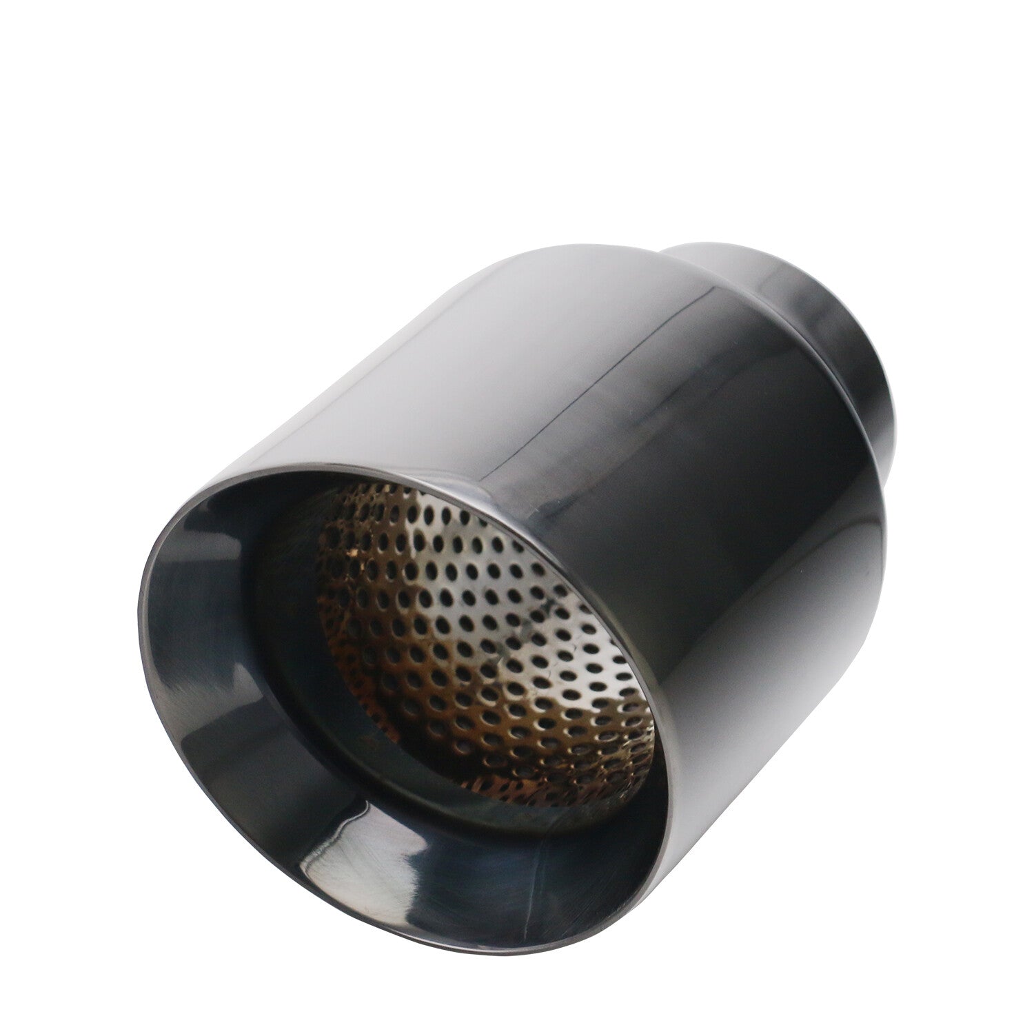 1x Universal 2.5'' ID 4'' OD Exhaust End Tip Muffler Pipe Tip Slant Black