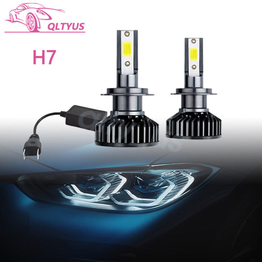 2PCS H7 LED 6000K White High/Low Beam Headlight Conversion Kit Light Bulbs