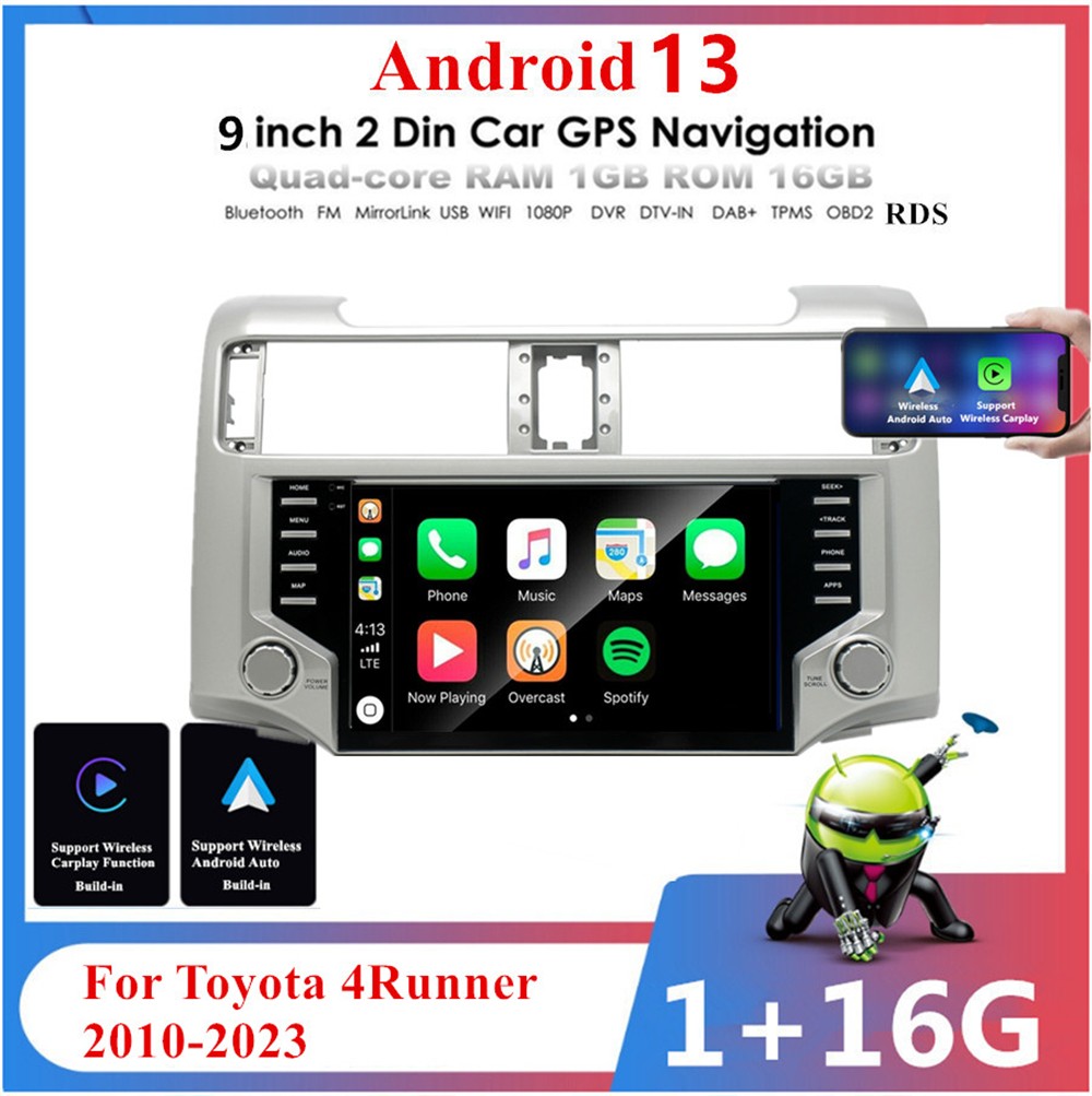 9Android 13 Support Carplay 1+16G Car Stereo Radio Navi for Toyota for 4Runner