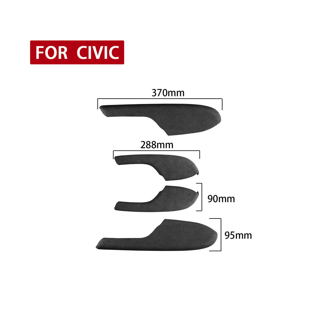 Suede Black Gray Interior Door Armrest Panel Trim for Honda for Civic 10th 2016-2021