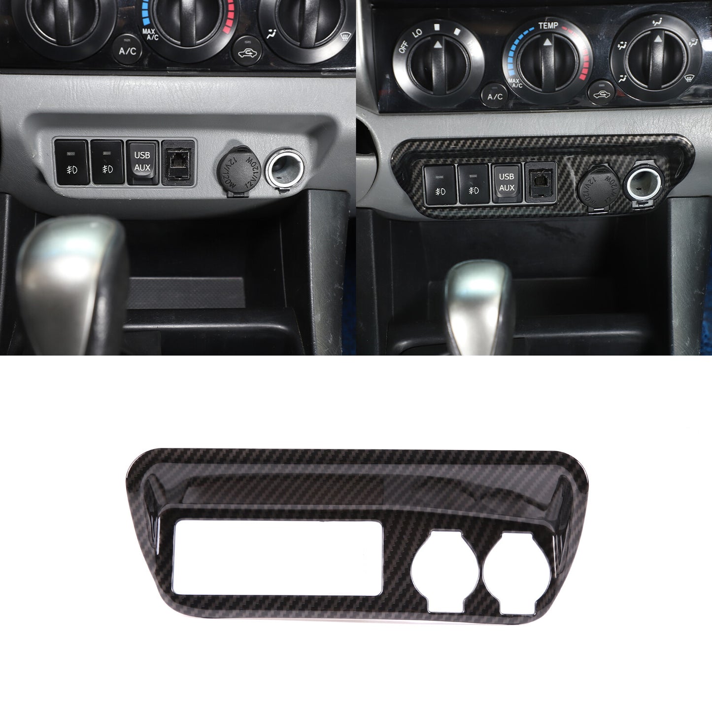True Fiber Dashboard Navigation Screen Panel Sticker for Toyota Tacoma 16-21 USA