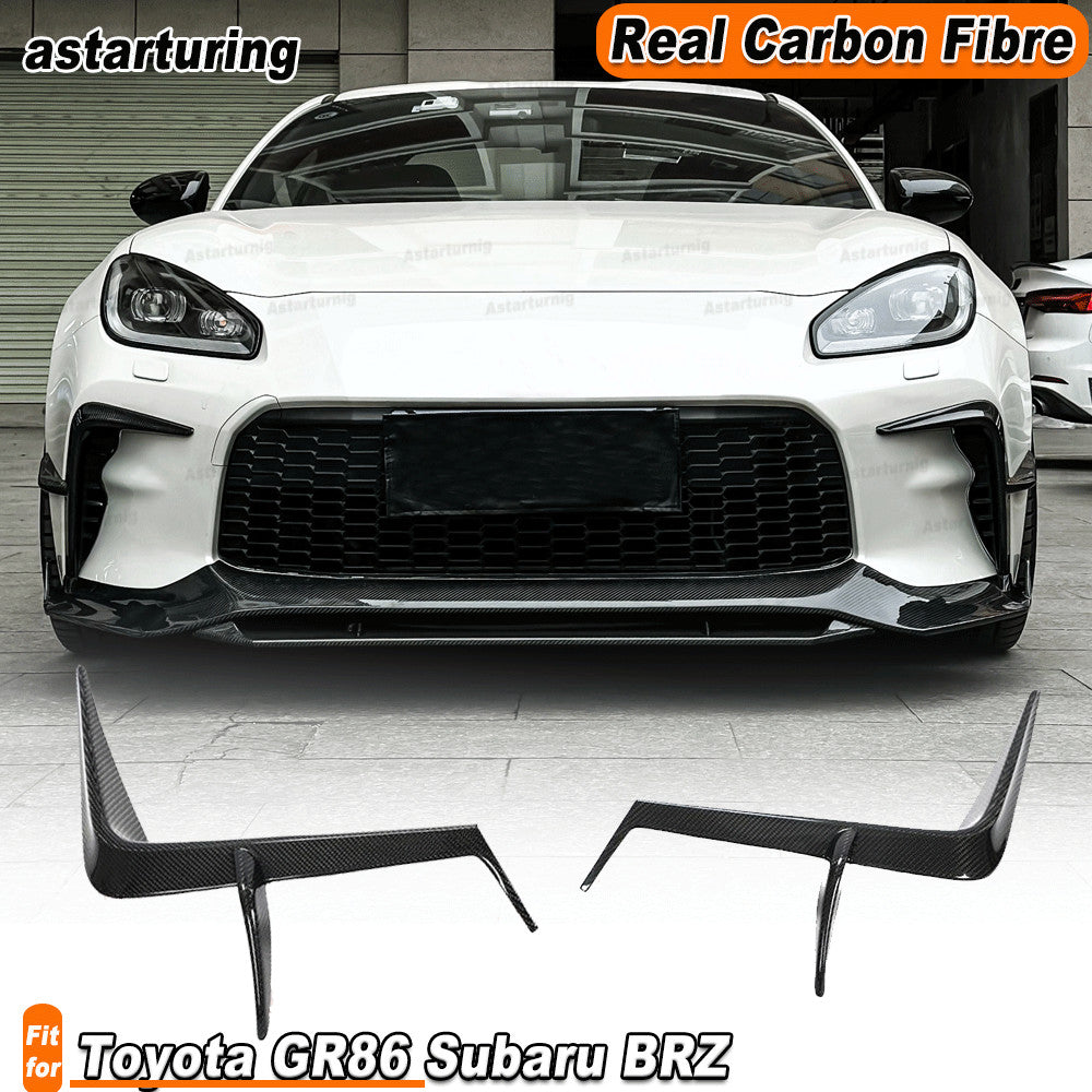 for Toyota GR86 for Subaru BRZ 2022-23 REAL Carbon Front Bumper Lip Fins Splitters