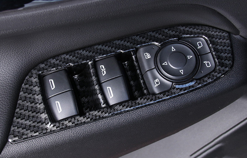 for Chevrolet Equinox 2018-2021 Carbon Fiber Window Lift Switch Panel Trim Cover