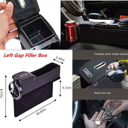 Car Left for Seat Gap Phone Drink Coin Box Cup Holder Organizer Coin Box Portable BK