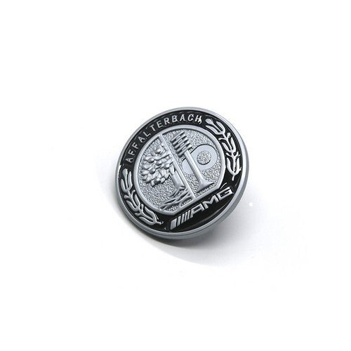 3D NEW AMG Front Hood Emblem Affalterbach Black Apple Badge 57mm 0008171701