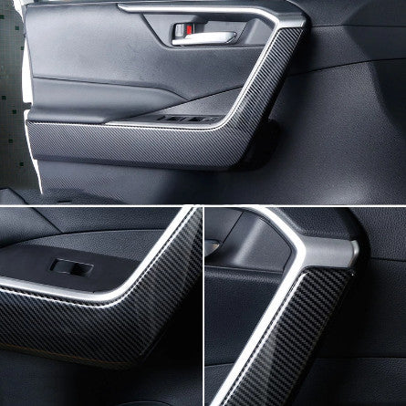 for Toyota RAV4 19-21 ABS Carbon Fiber Under Frame Strips Decoration Cover Trim