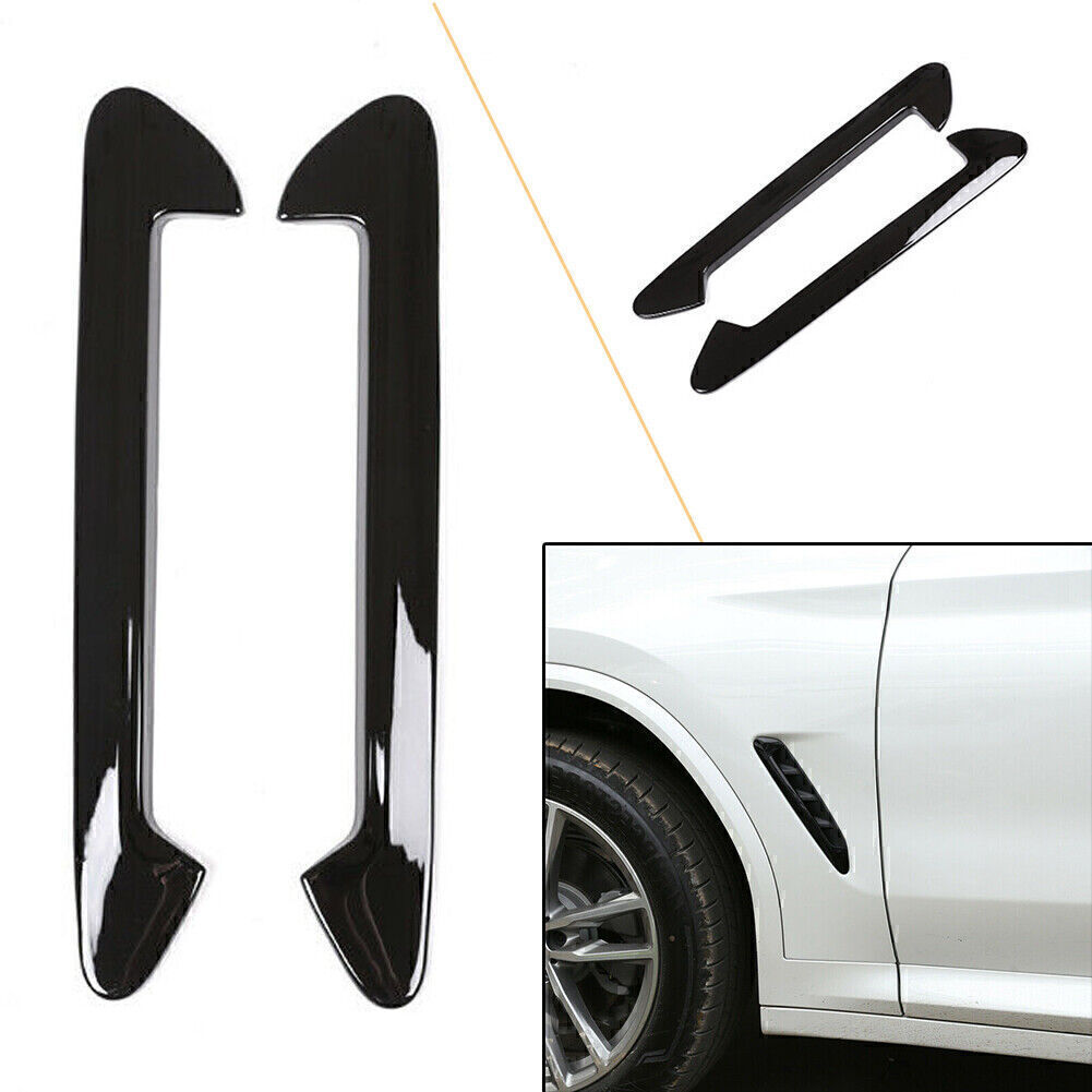 Side Air Fender Vent Trim Gloss Black ABS Fit for BMW X3 G01 X4 G02 2018-2023 2pcs
