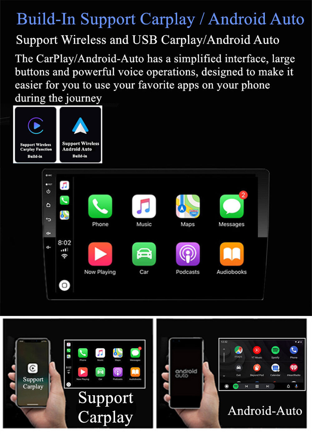For 2013-2018 for Ram Pickup Stereo Radio Carplay 9 Android 12.0 Head Unit GPS Wifi