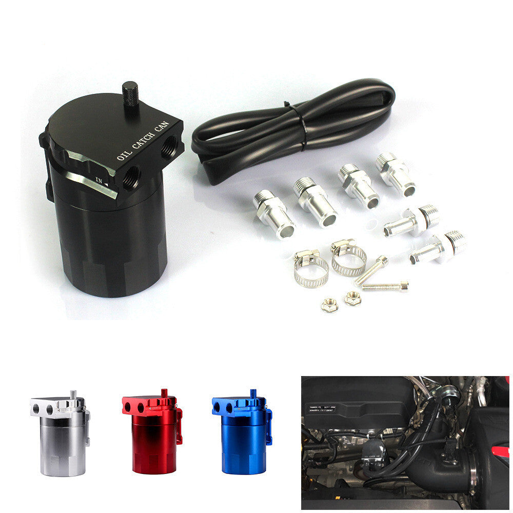 Blue universal aluminum oil tank kit, reservoir congestion tank, breathing filter