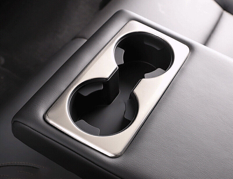 for Mazda 3 Axela 2019-23 Silver Stainless Rear Armrest Water Cup Holder Trim 1X