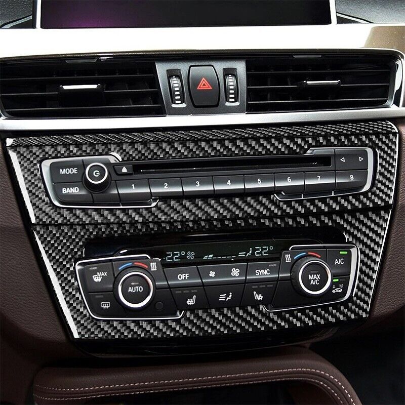 Real Carbon Fiber Car Radio Air Conditioning Button Cover for BMW X1 F48 16-2021