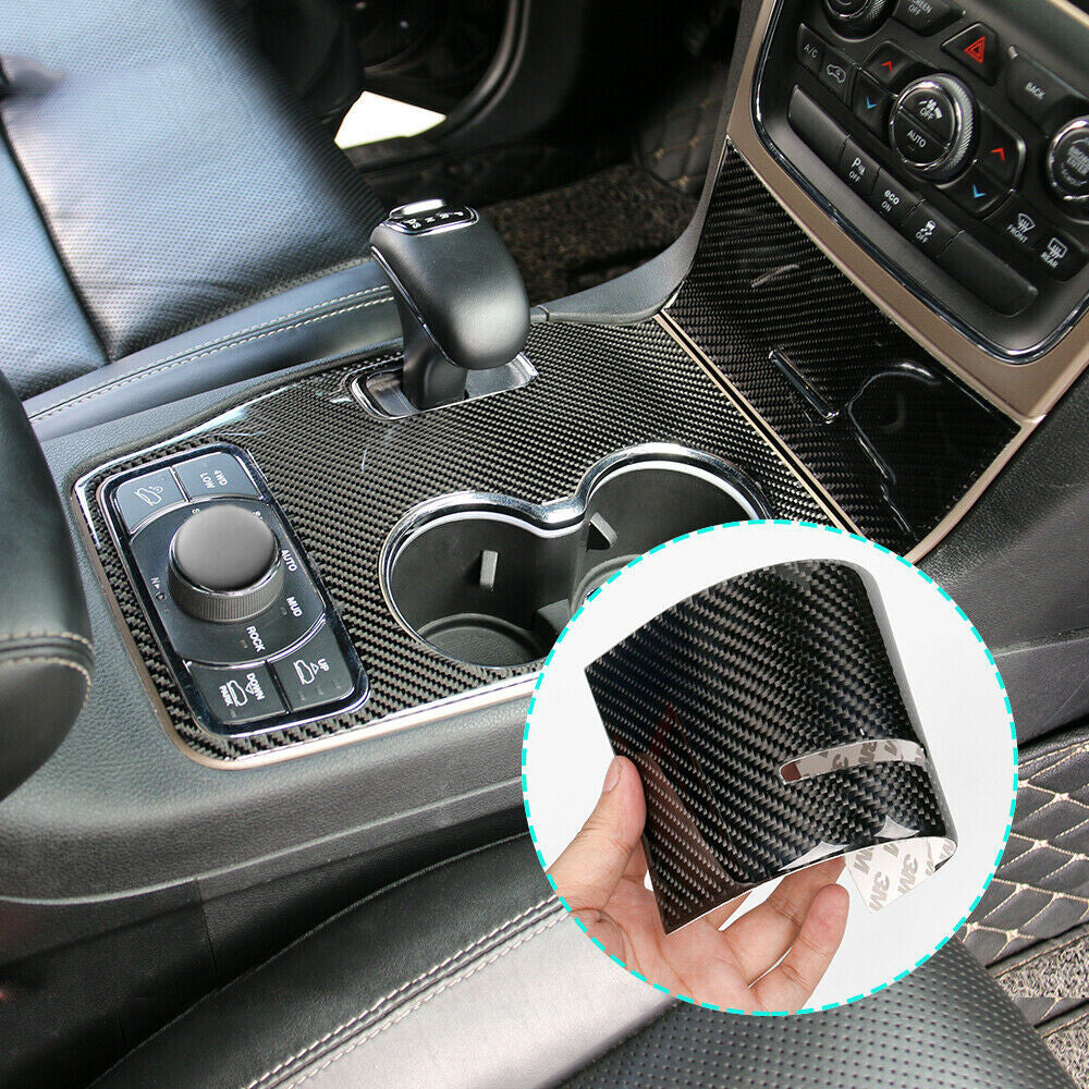 Real Carbon Fiber WaterCup Holder Panel Cover for Jeep Grand Cherokee 2014-2015