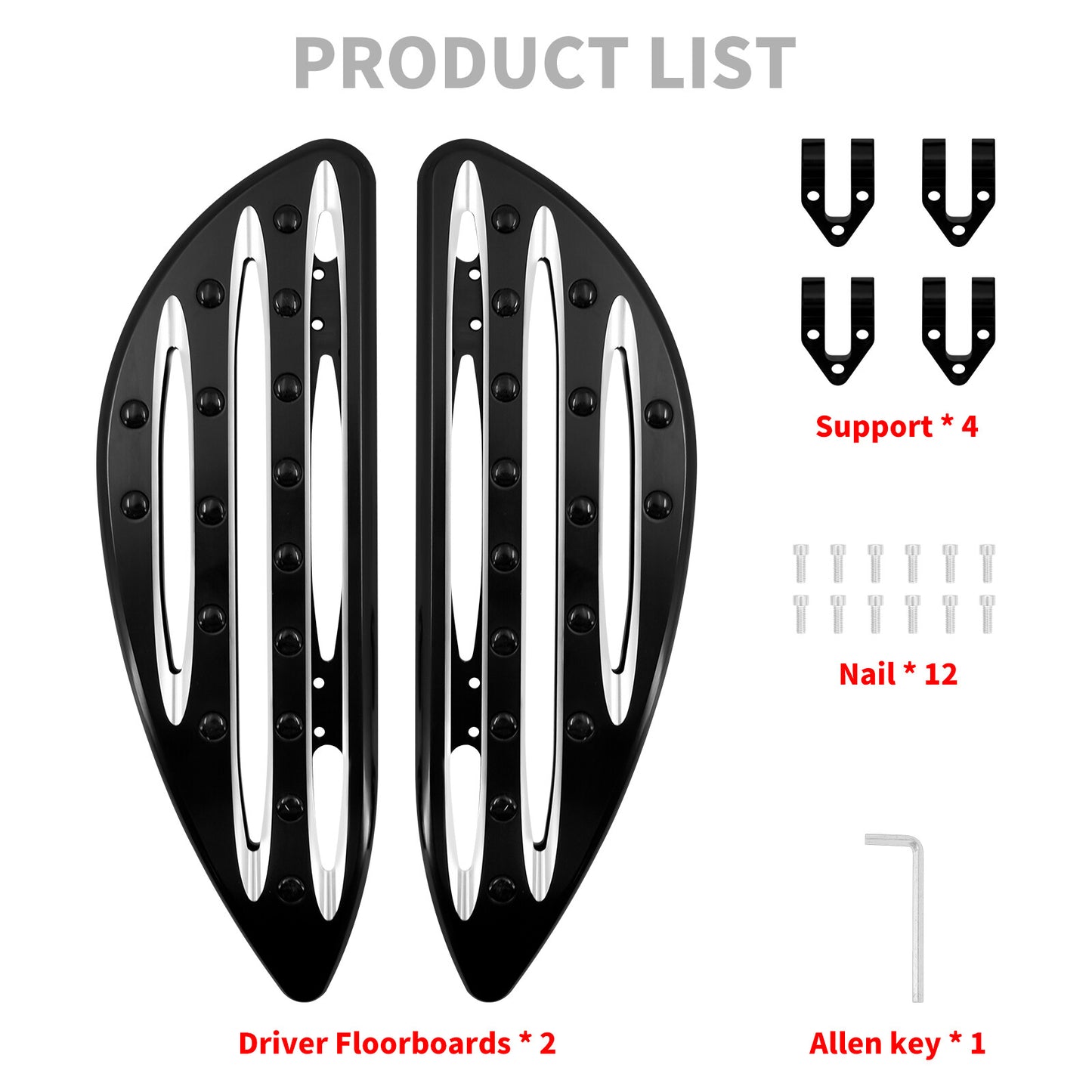 Driver Floorboards Fit for Harley Touring Softail Street Road Glide Fat Boy Dyna