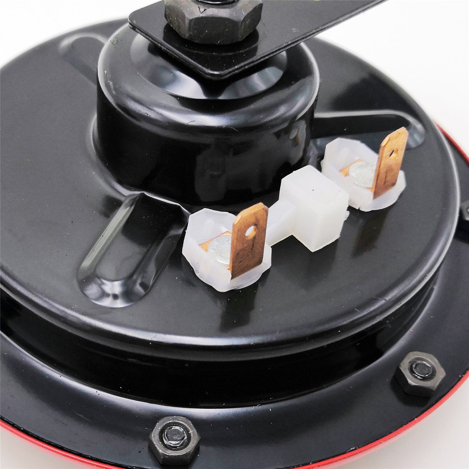 2x 12V 300DB Red Train Horn Super Loud Electric Snail Air Horn For Motorcycle