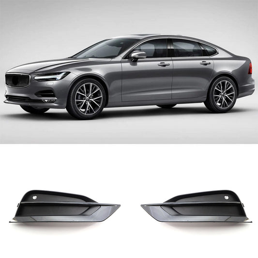 for Volvo S90 2017-2020 Black Front Bumper Fog Light Lamp Cover Trim Replace 2x