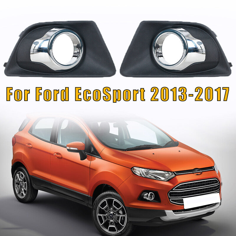 2PC Front Bumper Fog Light Cover Fog Lamp Frame for Ford EcoSport 2013-2017