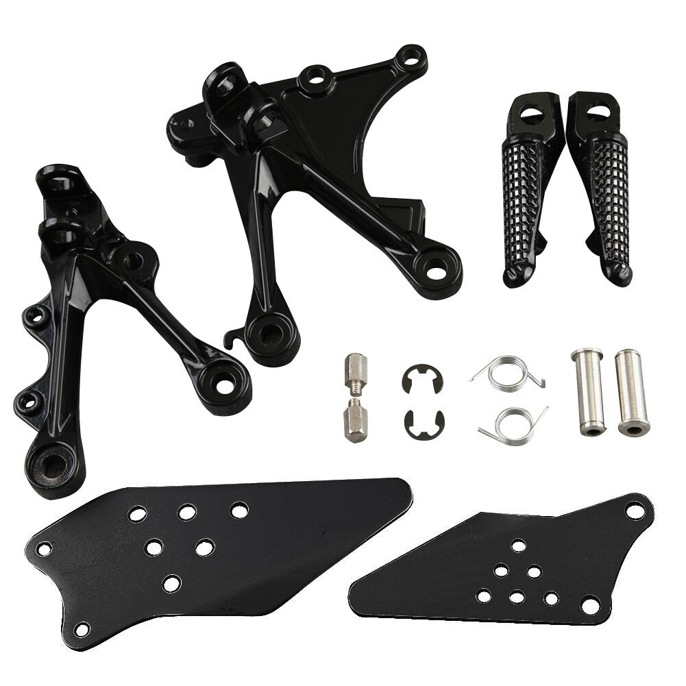 2X Front Rider Foot Pegs LR Footrest Brackets Fits for KAWASAKI ZX6R 2005-08