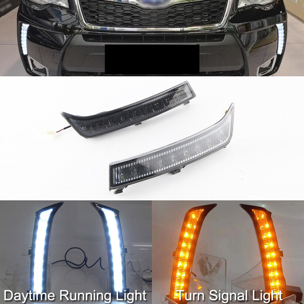 Fits for Subaru Forester 2013-2018 LED White DRL Daytime Running Lights Fog Lamp