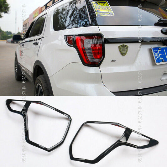 for Ford Explorer 2016-19 piano black Car Rear Tail Light Lamp Trim Cover Decor