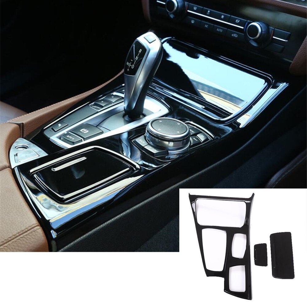 Gloss Black Central Control Gear Shift Panel Trim for BMW 5 Series F10 2011-2017