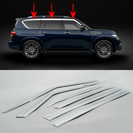 Chrome Window Visor Vent Shades Sun Rain Guard for Infiniti QX56 QX80 2010-2022