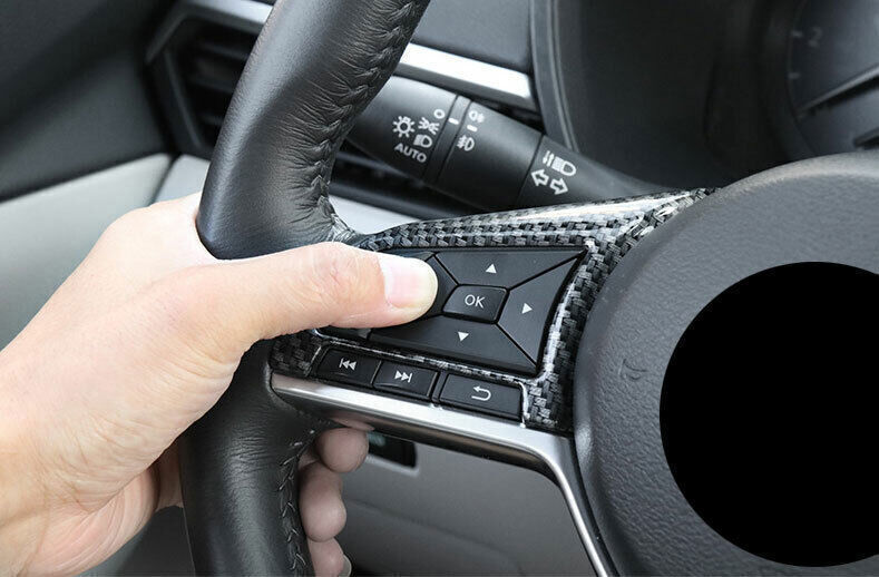 Steering Wheel Button Frame Trim 2X for Nissan Altima Teana 2019-22 Carbon Fiber