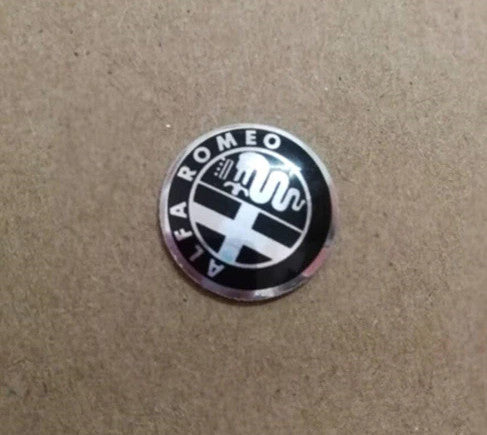 5-Piece Pack 15mm for Alfa Romeo Black Car Remote Keychain Stickers Badge Logos