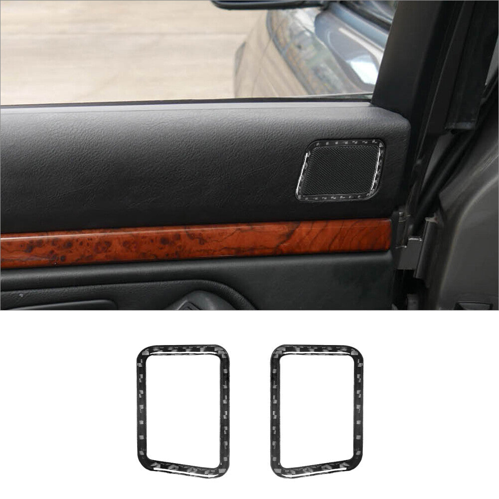 2-Piece Carbon Fiber Interior Rear Door Speaker Cover Trim for BMW 5 Series E39 M5