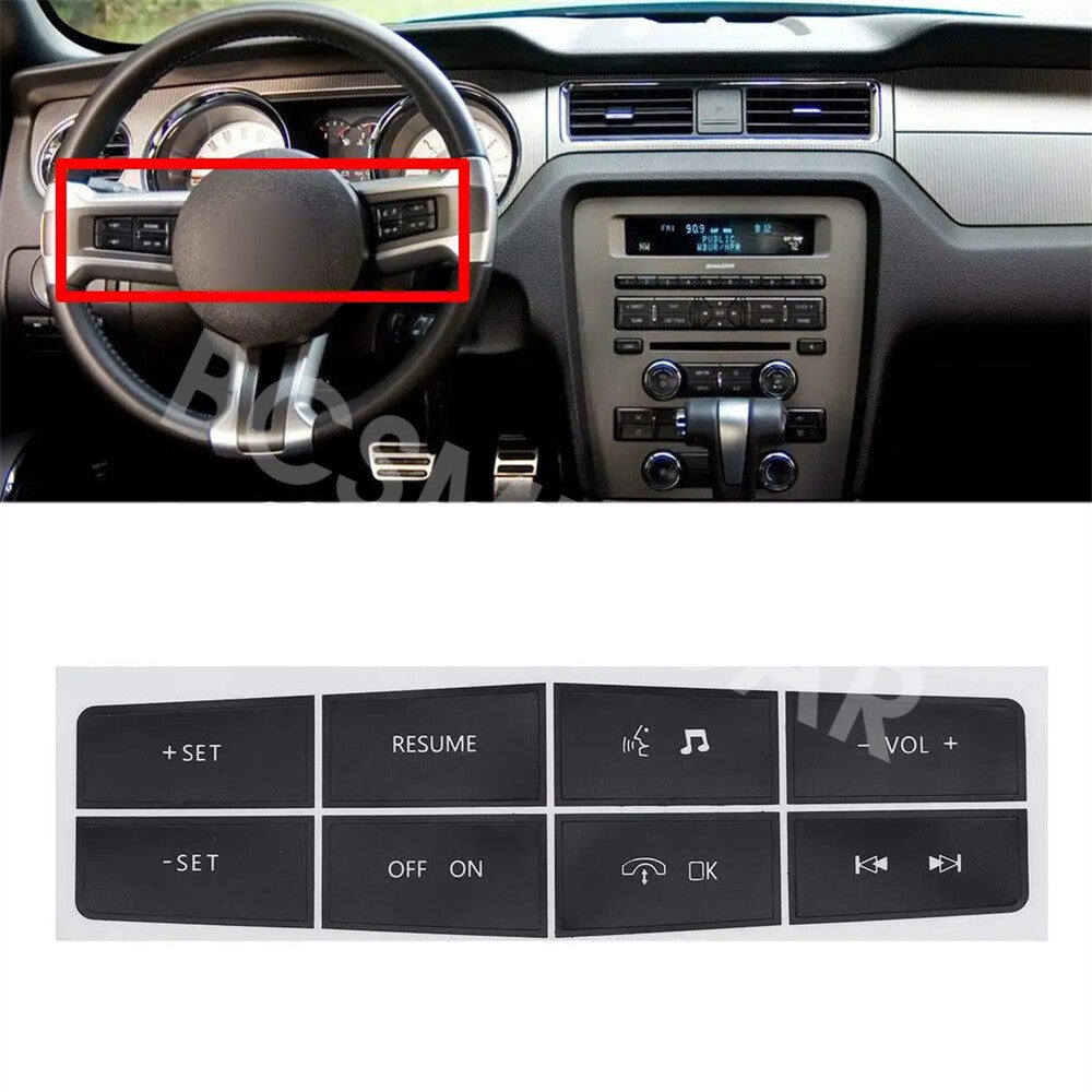 Front Steering Wheel Button Decal Repair Stickers Fit for Ford for Mustang 2010-2012