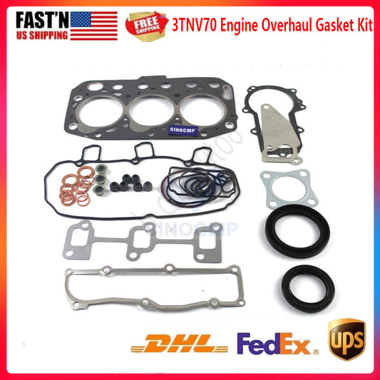 3TNV70 Engine Overhaul Gasket Kit for Yanmar Excavator Loader 850D