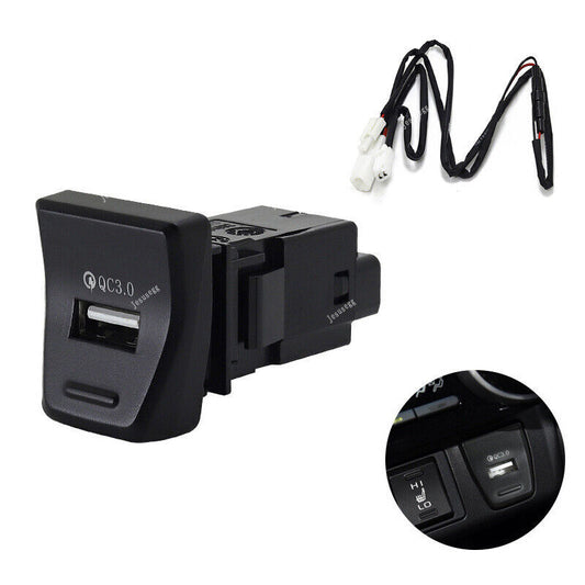 Car Interior QC3.0 AUX USB Fast Charger Switch Cable for Toyota RAV4 2019-2020