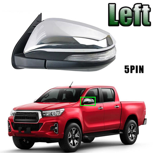 Left Side Door Mirror Rearview W/Turn Signal 5PIN for Toyota Hilux 2015-2020